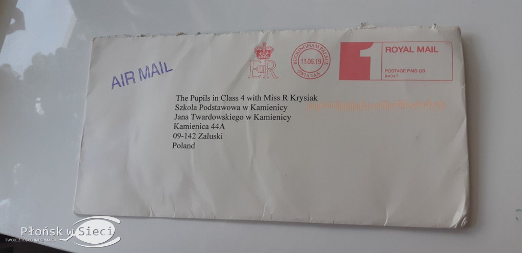 Uczniowie z Kamienicy piszą list do królowej...