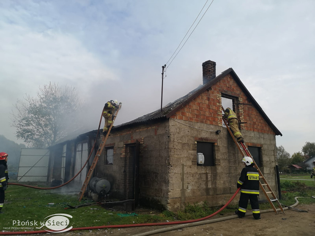 Pożar budynku we wsi Pomianowo