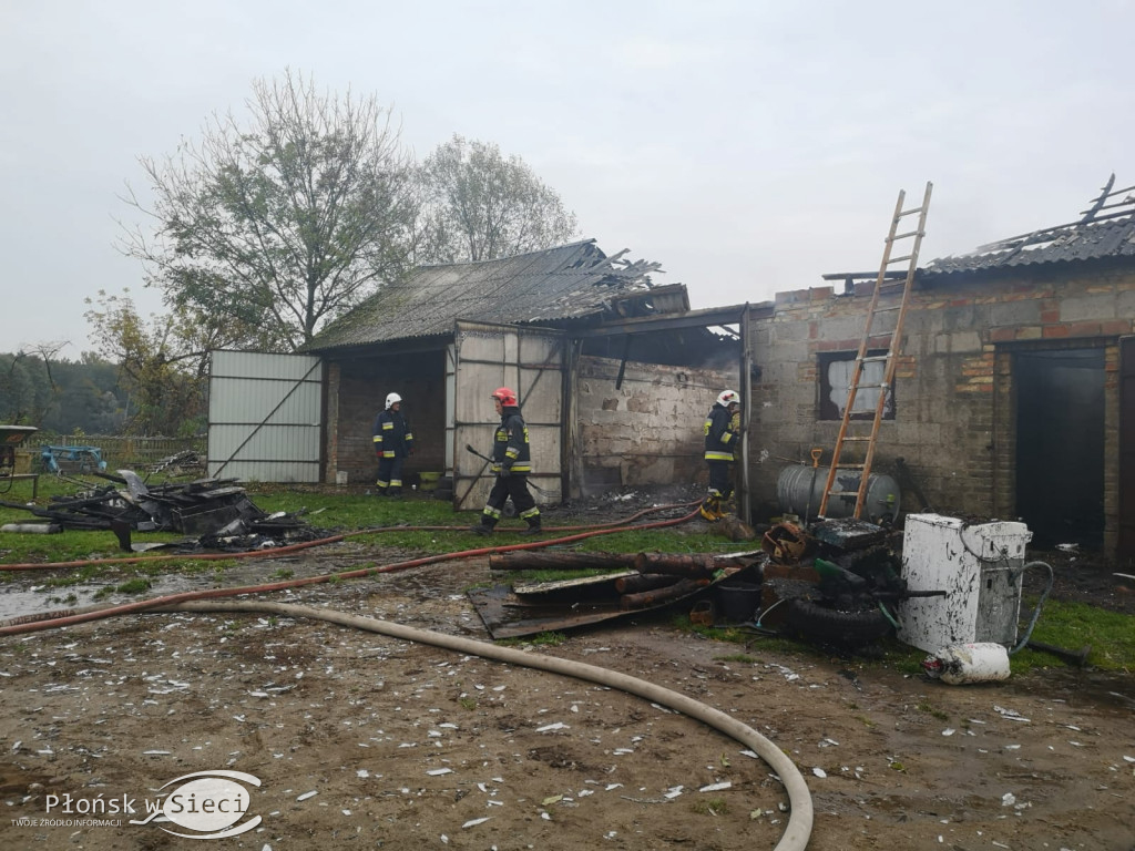 Pożar budynku we wsi Pomianowo
