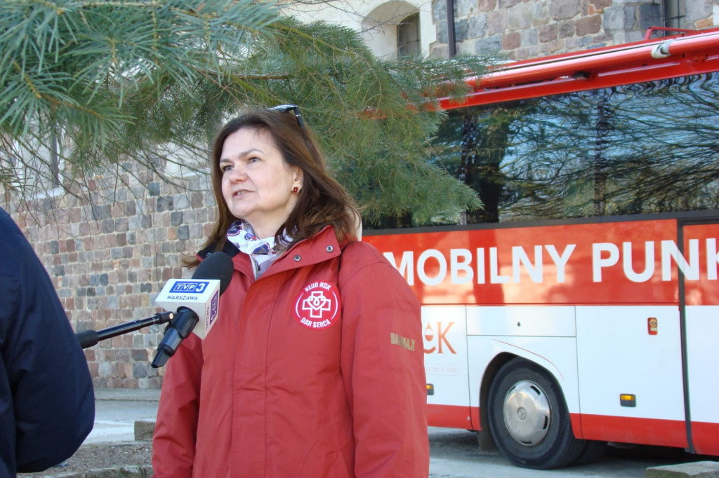 Mobilny punkt poboru krwi w Czerwińsku