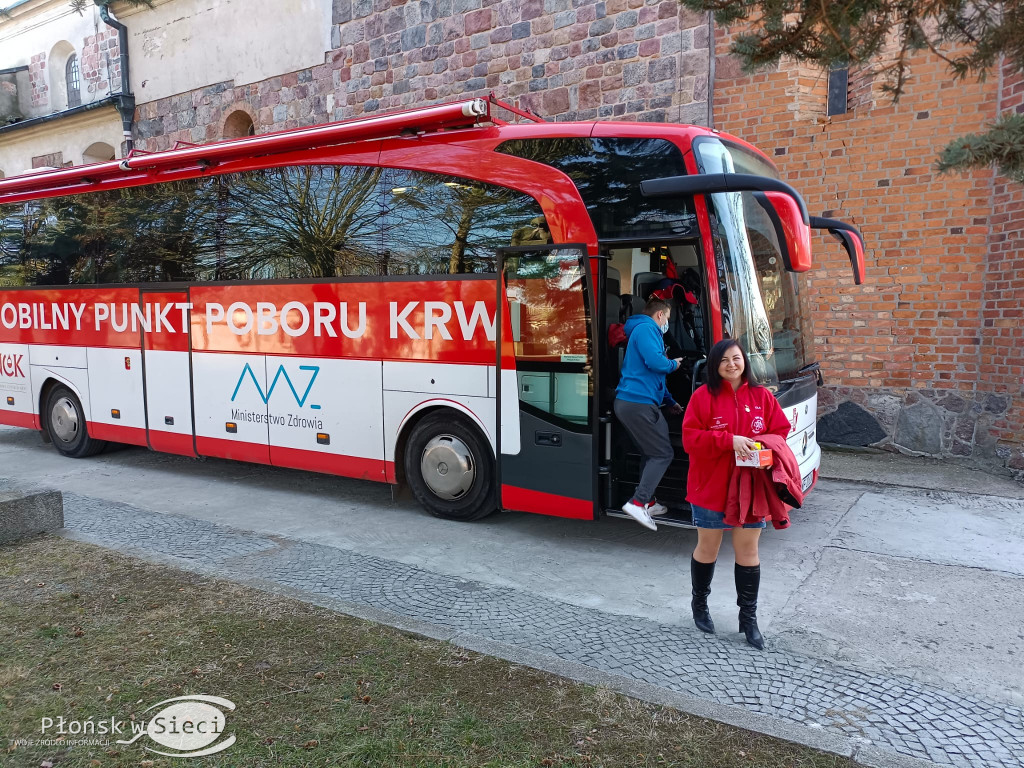 Mobilny punkt poboru krwi w Czerwińsku