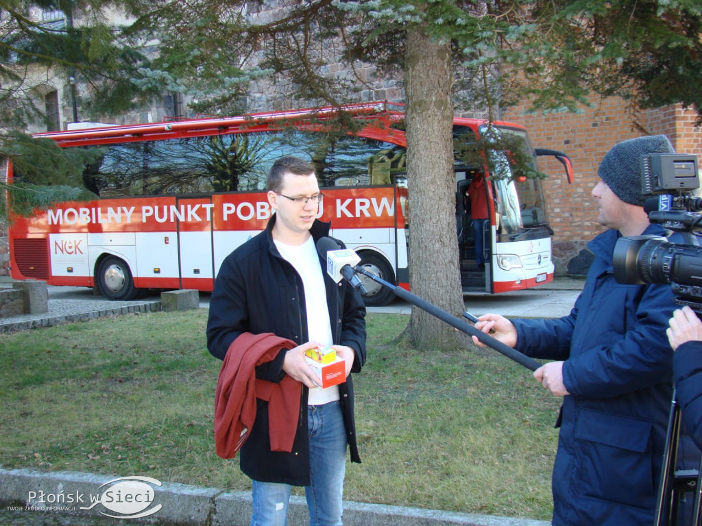Mobilny punkt poboru krwi w Czerwińsku