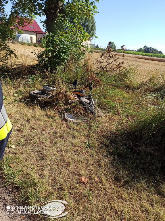 Wypadek w Radzyminie. Młodzież na motorze...