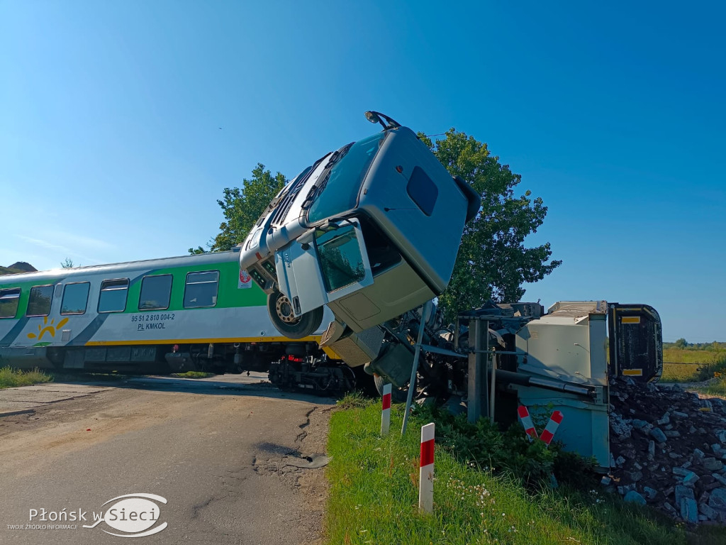 Zderzenie szynobusa z ciężarówką