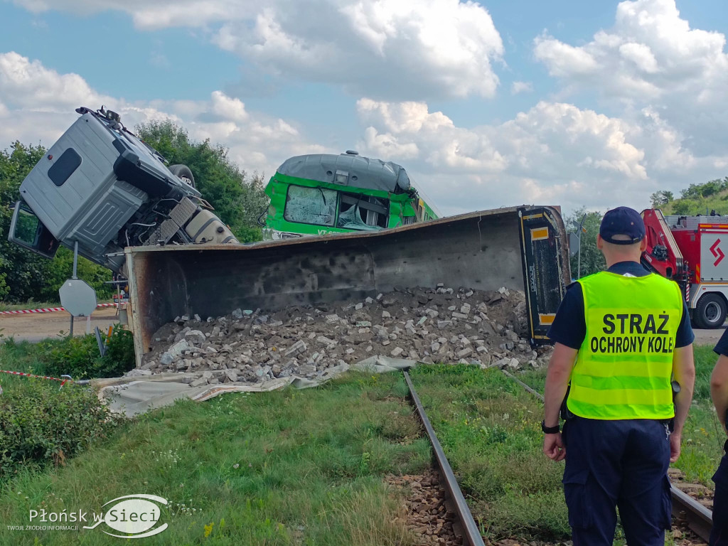 Zderzenie szynobusa z ciężarówką