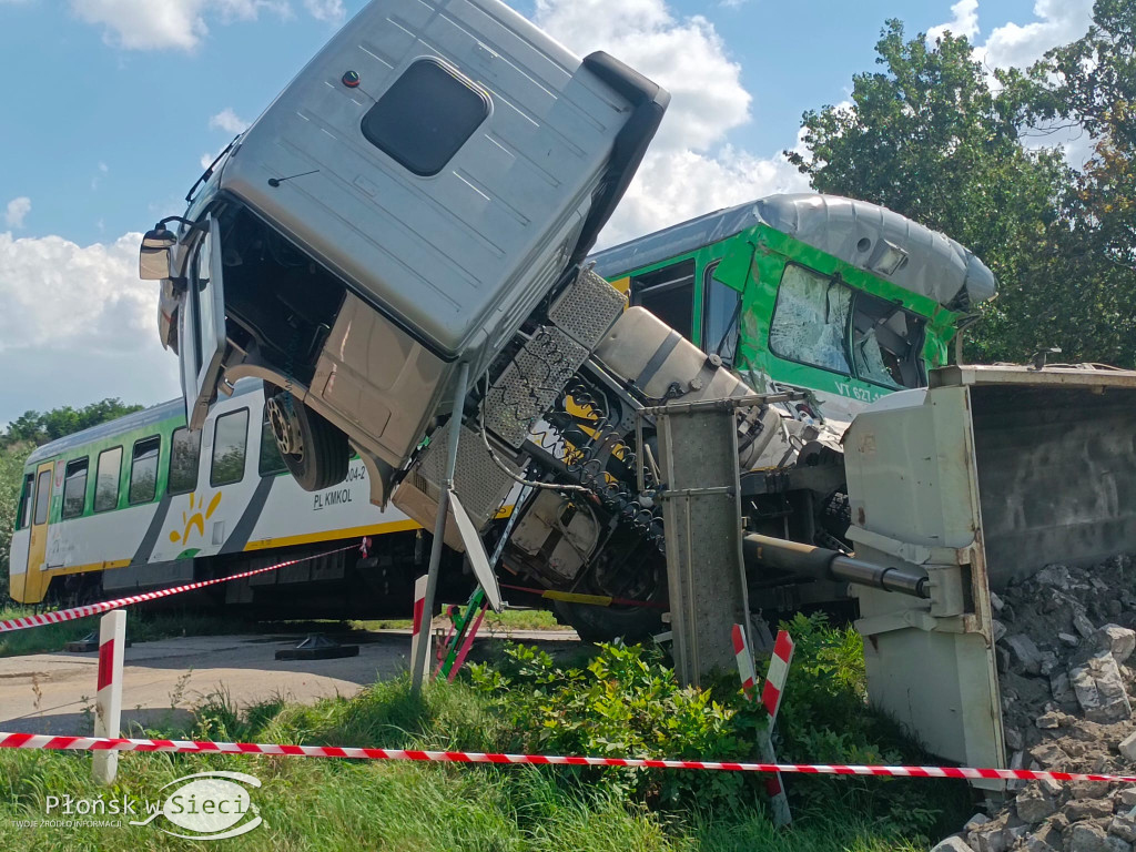 Zderzenie szynobusa z ciężarówką