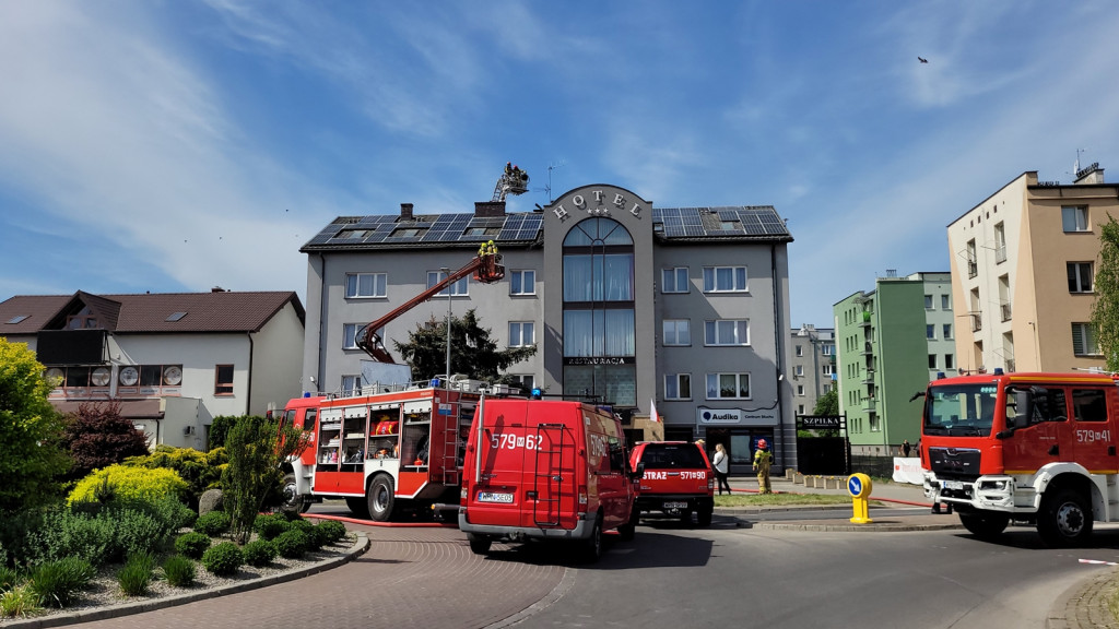 Pożar w płońskim hotelu