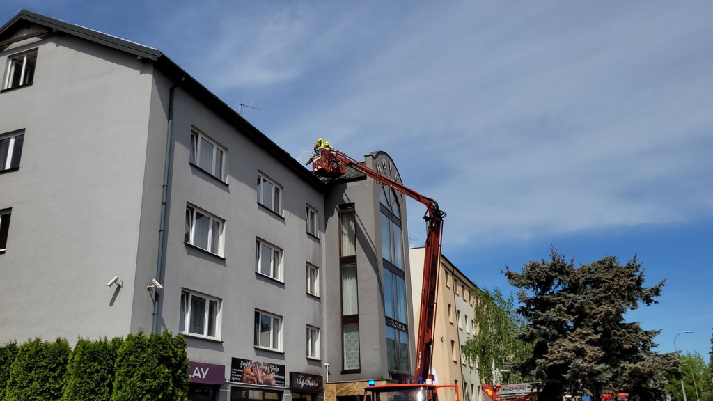 Pożar w płońskim hotelu