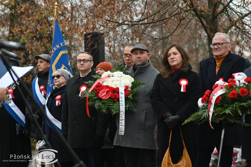 Płońszczanie pod pomnikiem Piłsudskiego