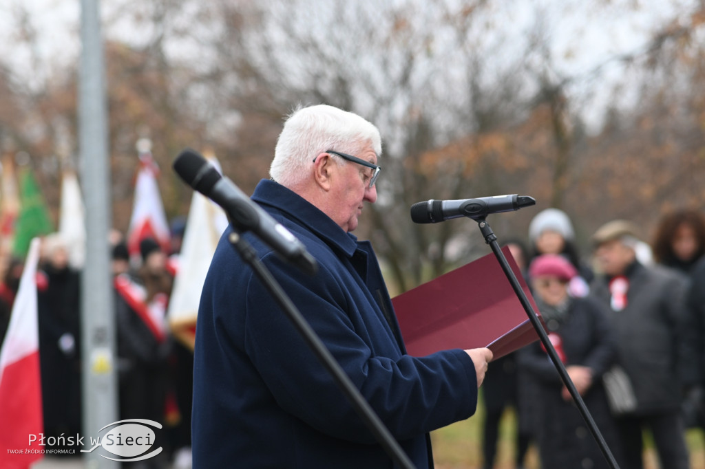 Płońszczanie pod pomnikiem Piłsudskiego