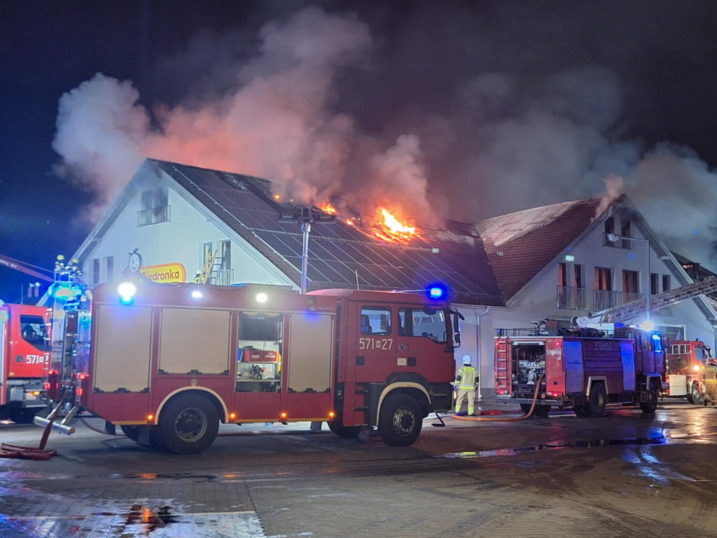 Pożar płońskiego sklepu Biedronka