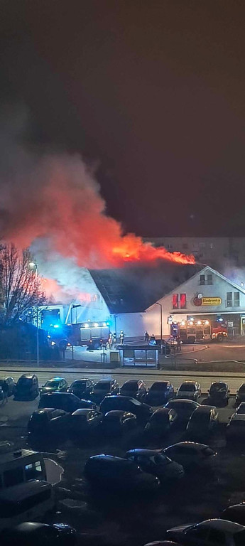 Pożar płońskiego sklepu Biedronka