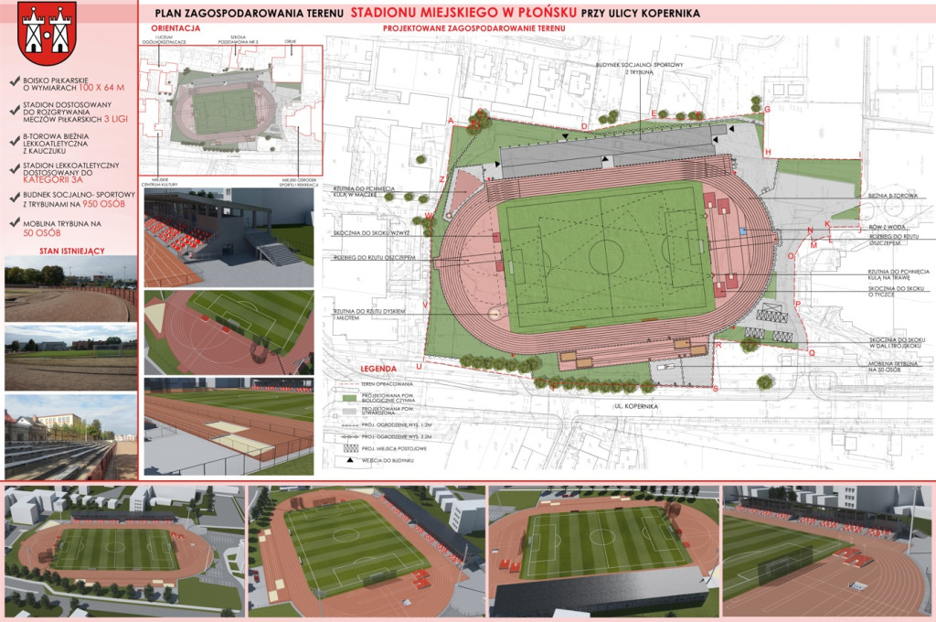 Na placu budowy płońskiego stadionu