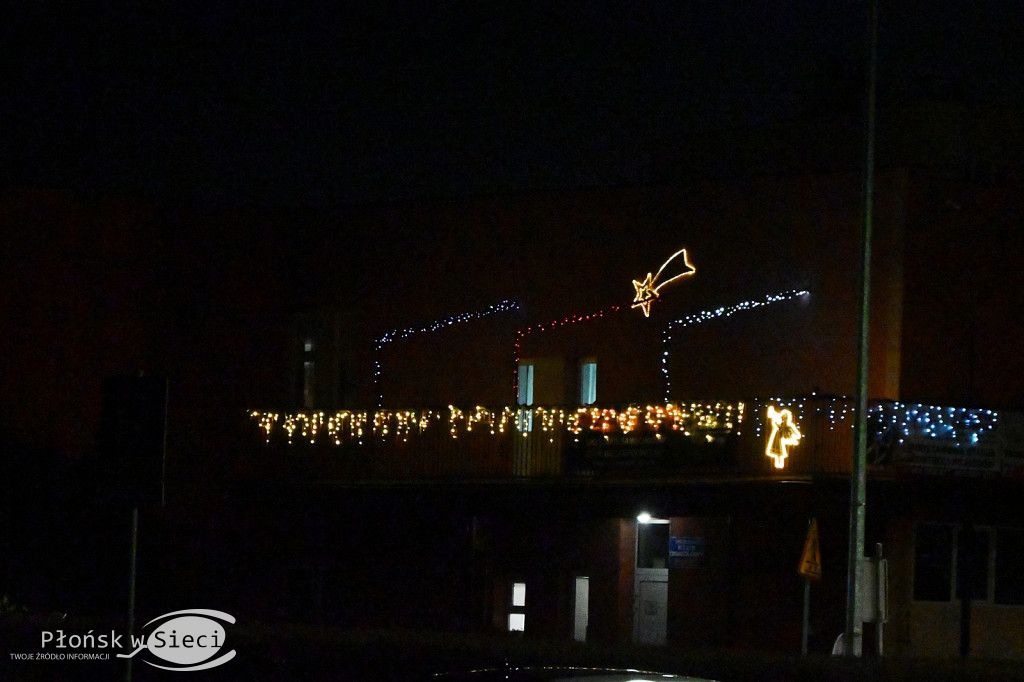 Udekorowany na święta Płońsk