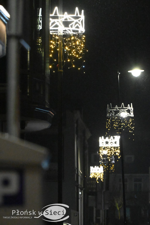 Udekorowany na święta Płońsk