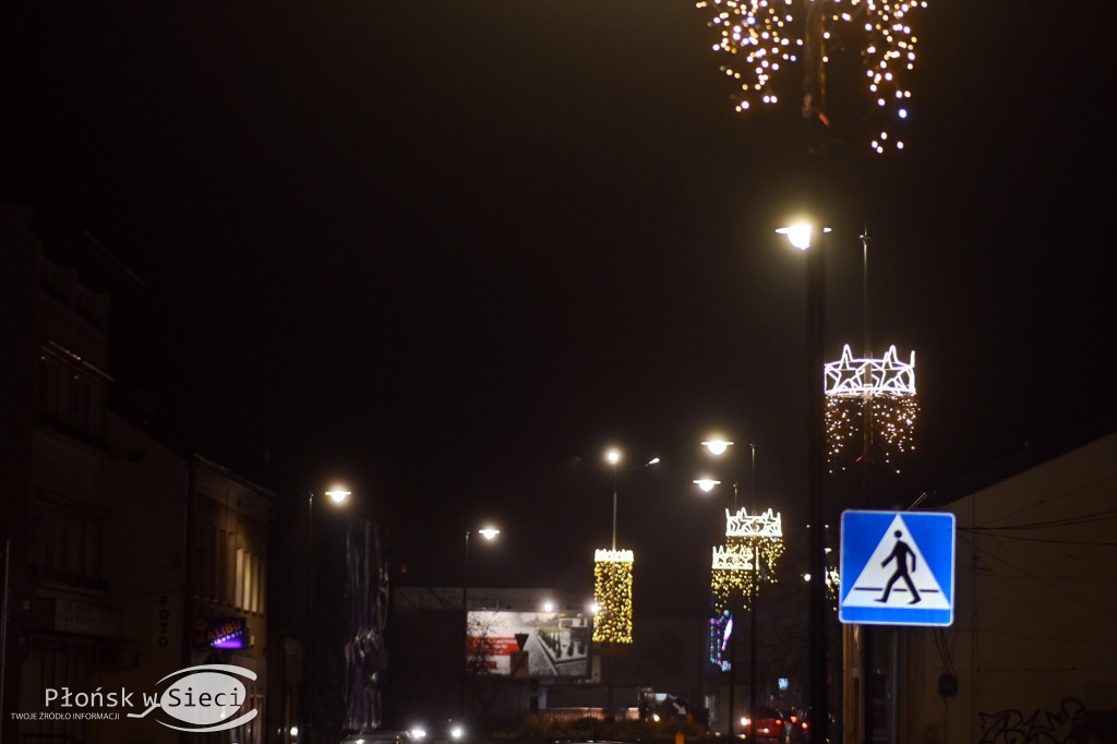 Udekorowany na święta Płońsk