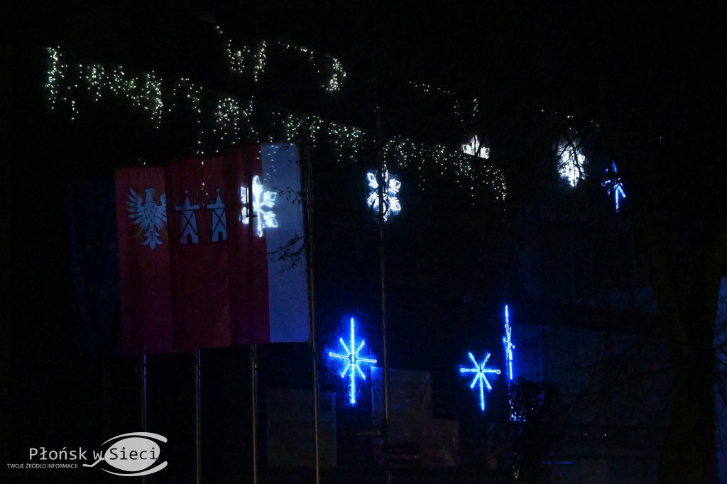 Udekorowany na święta Płońsk