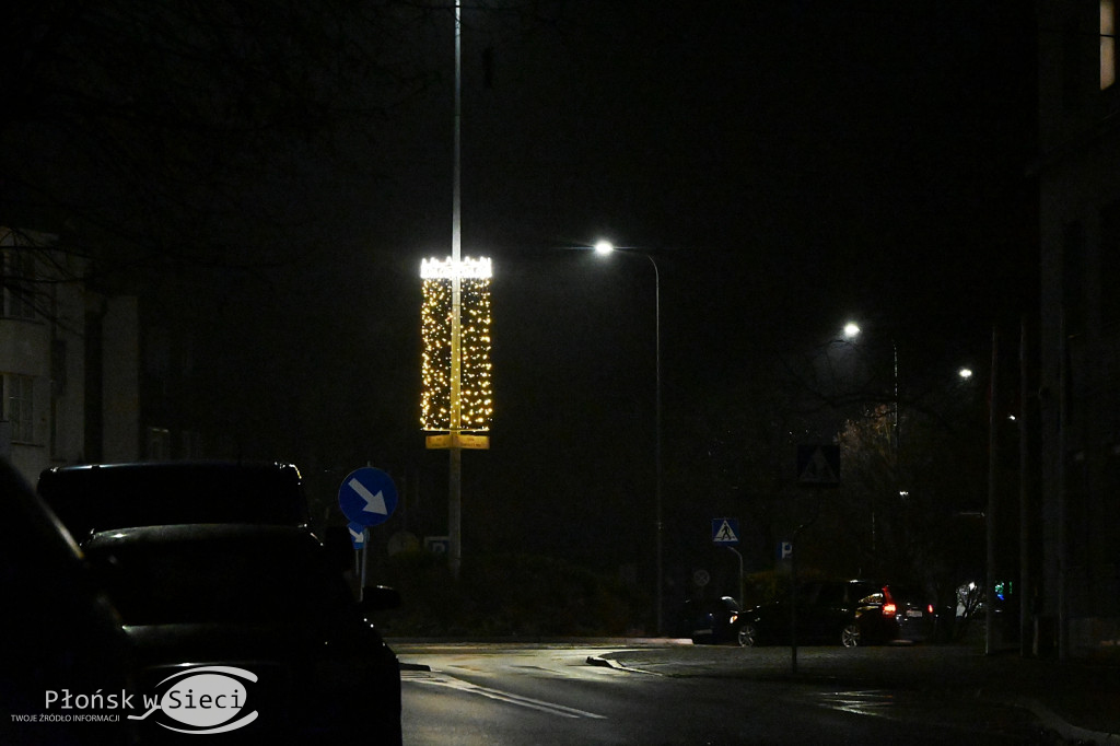 Udekorowany na święta Płońsk