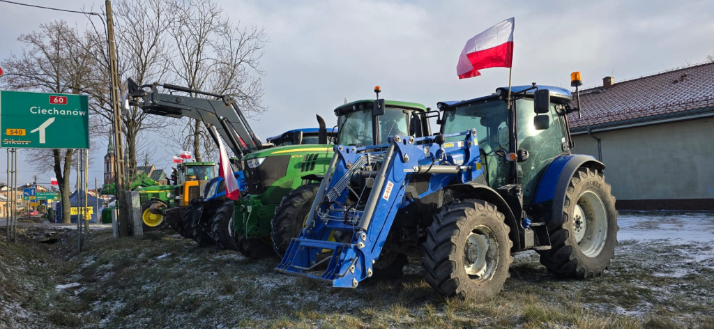 Protest rolników w okolicach Dłużniewa