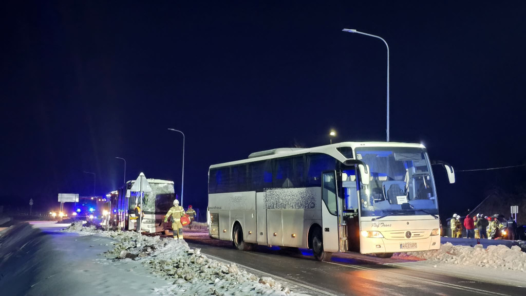 Wypadek autokarów w Kroczewie