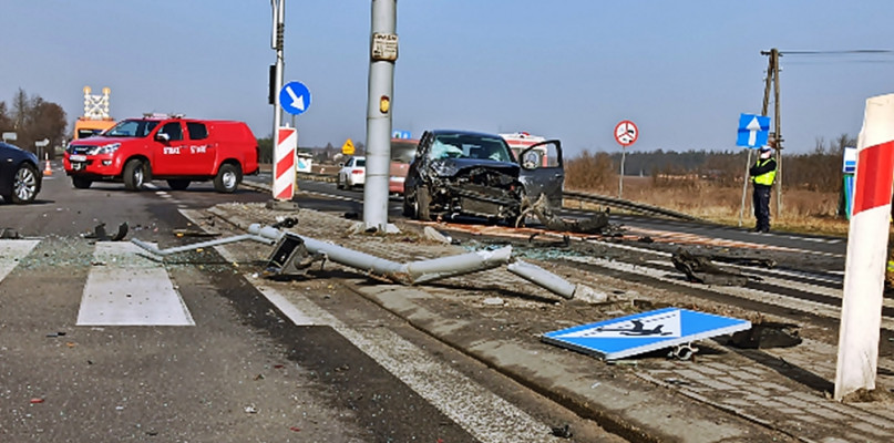 Z miejsca czwartkowego wypadu na 'siódemce' [Foto: KPP Płońsk]