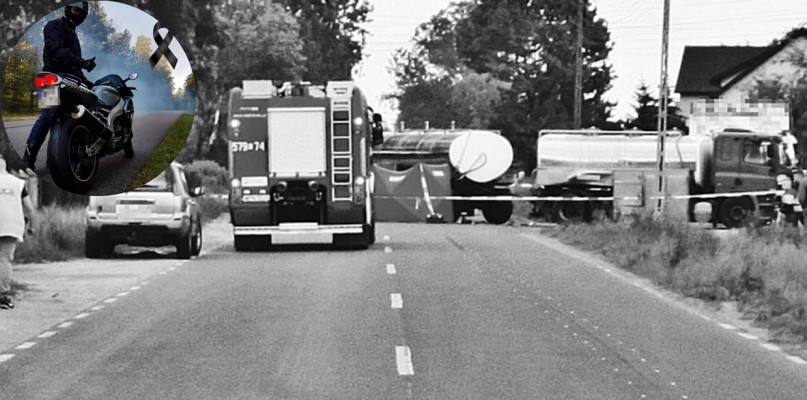 Z miejsca tragicznego wypadku w Raciążu [Fot. zbiory KPP w Płońsk/fot. w kółku zbiory prywatne, rodzinne]