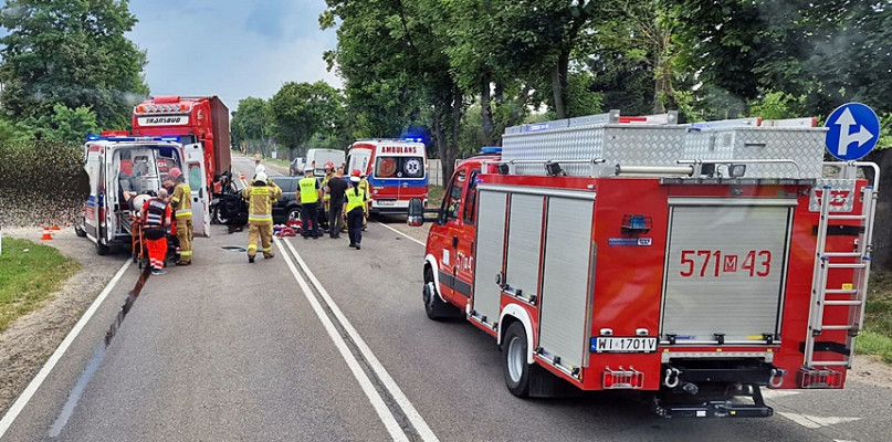 Z miejsca wypadku [fot.: OSP KSRG Dzierzążnia]