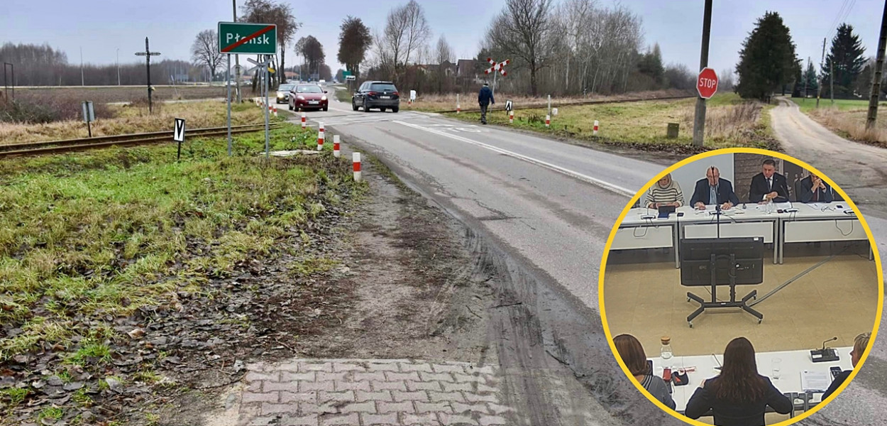 Przejazd kolejowy przy ulicy Młodzieżowej... - fatalny i niebezpieczny. Debatowali na jego temat samorządowcy z Miasta i Powiatu [fot.: Porozumienie Samorządowe Ziemi Płońskiej/fb]