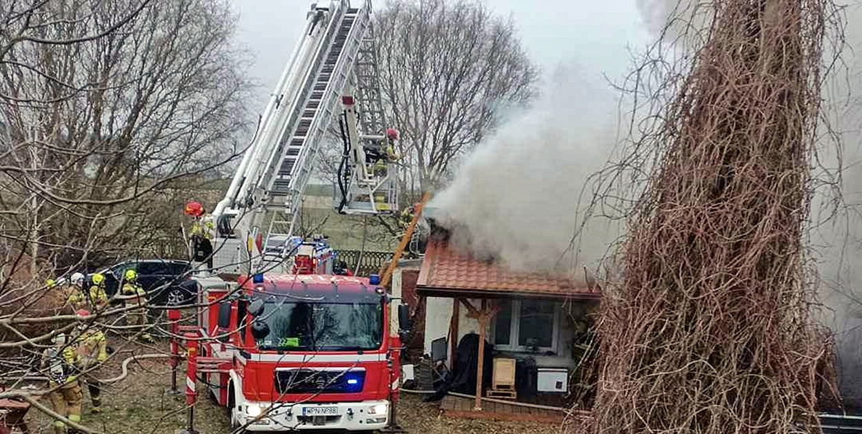 Pożar domku letniskowego w gminie Czerwińsk 