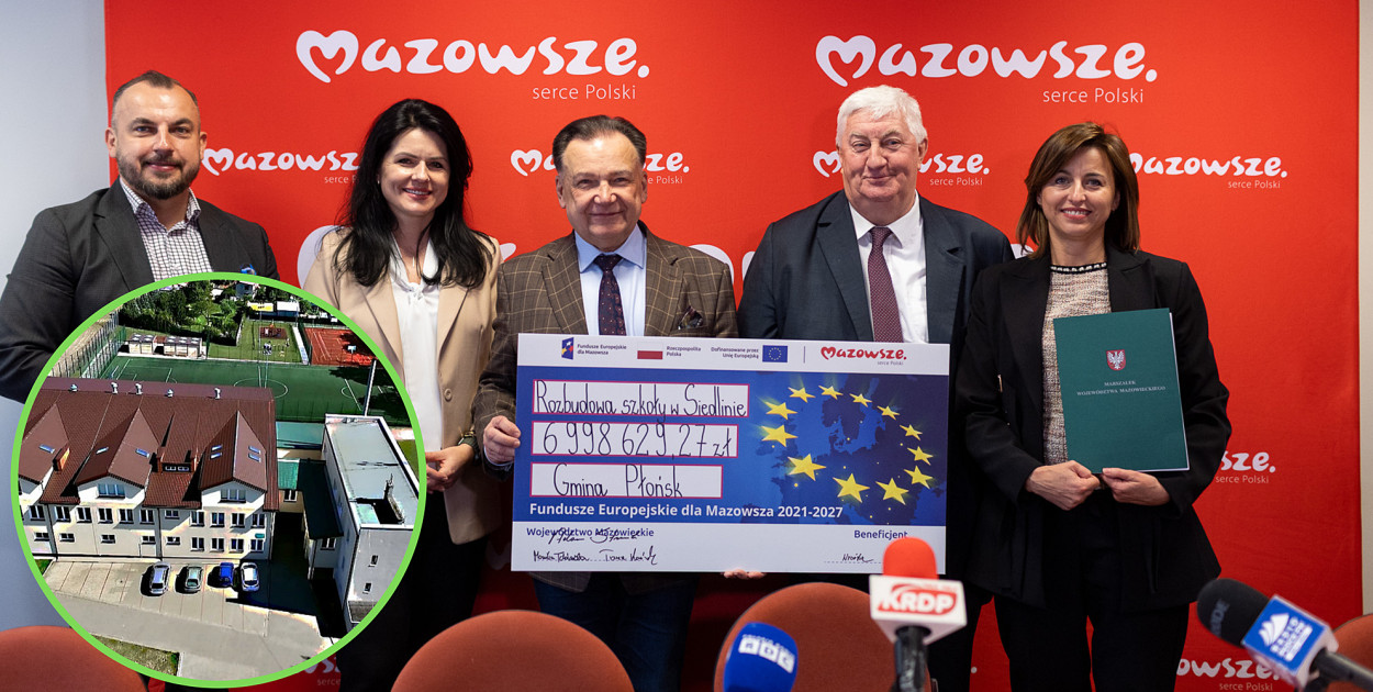 Wójt płońskiej gminy Aleksander Jarosławski podkreśla, że siedlińska inwestycja to inwestycja w dzieci i młodzież [fot.: zbiory UG w Płońsku i Urzędu Marszałkowskiego Województwa Mazowieckiego w Warszawie]