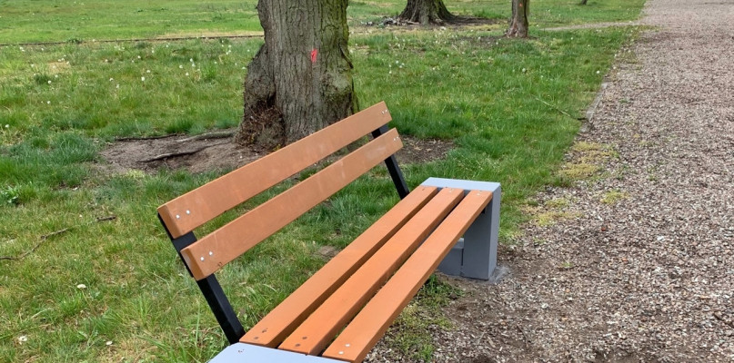 Jedna z parkowych ławek po renowacji [Foto: UM Raciąż]