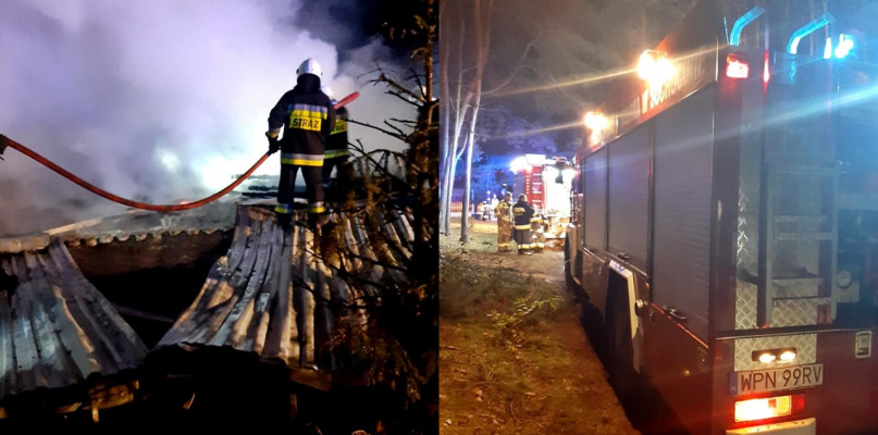 Z miejsca nocnego zdarzenia [Foto: OSP Sochocin]