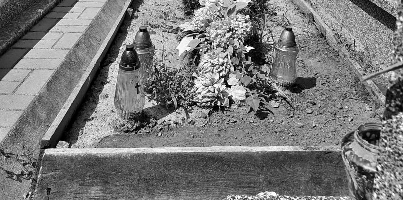 Ciało noworodka było zawinięte w torebki i wrzucone do worka na śmieci. Znaleziono je w tym grobie, blisko niskiego muru okalającego nekropolię od strony parku [Fot.: PN]
