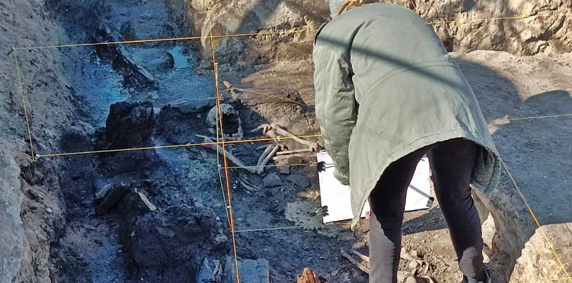 Znaleziony podczas prac archeologicznych szkielet, to najprawdopodobniej szkielet kobiecy [Fot.: Łukasz Wielechowski]
