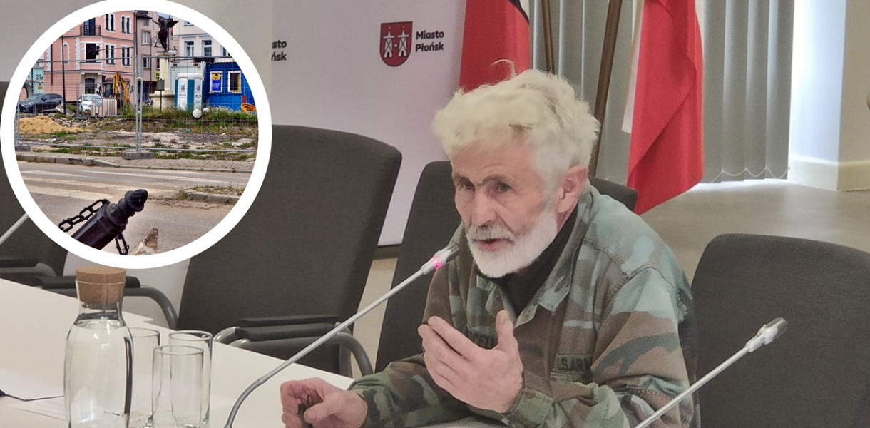 Prace archeologiczne przebiegające przy rewitalizacji płońskiego rynku nadzoruje Marek Gierlach, który o swoich działaniach opowiedział radnym [fot.: UM Płońsk/Redakcja] 