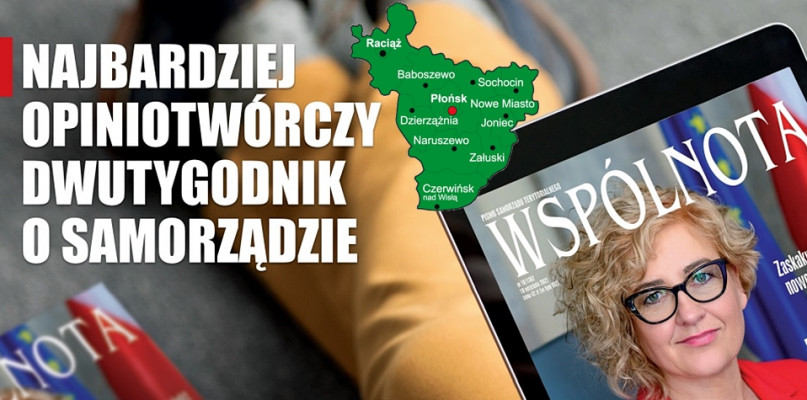 (Screen z okładki dwutygodnika 'Wspólnota'. Mapka: powiat-plonski.pl)