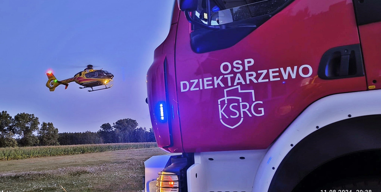 Z miejsca zdarzenia [fot.: OSP Dziektarzewo]