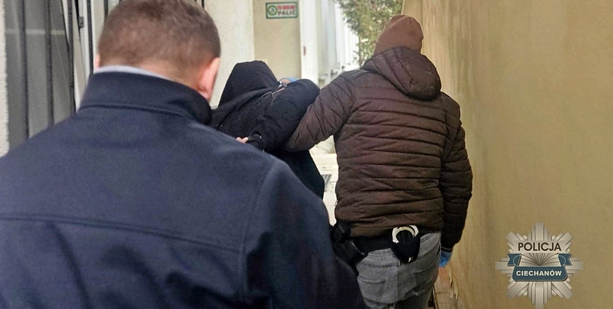 Poszukiwany sprawca zabójstwa zatrzymany przez policjantów [fot.: KPP Ciechanów]