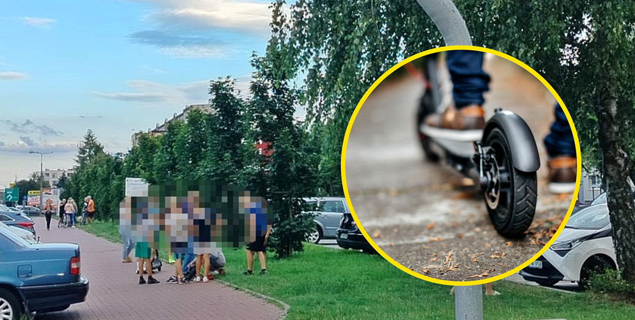 Z miejsca zdarzenia przy ul. Młodzieżowej [fot.: KPP Płońsk/canva/zdjęcie ilustracyjne]