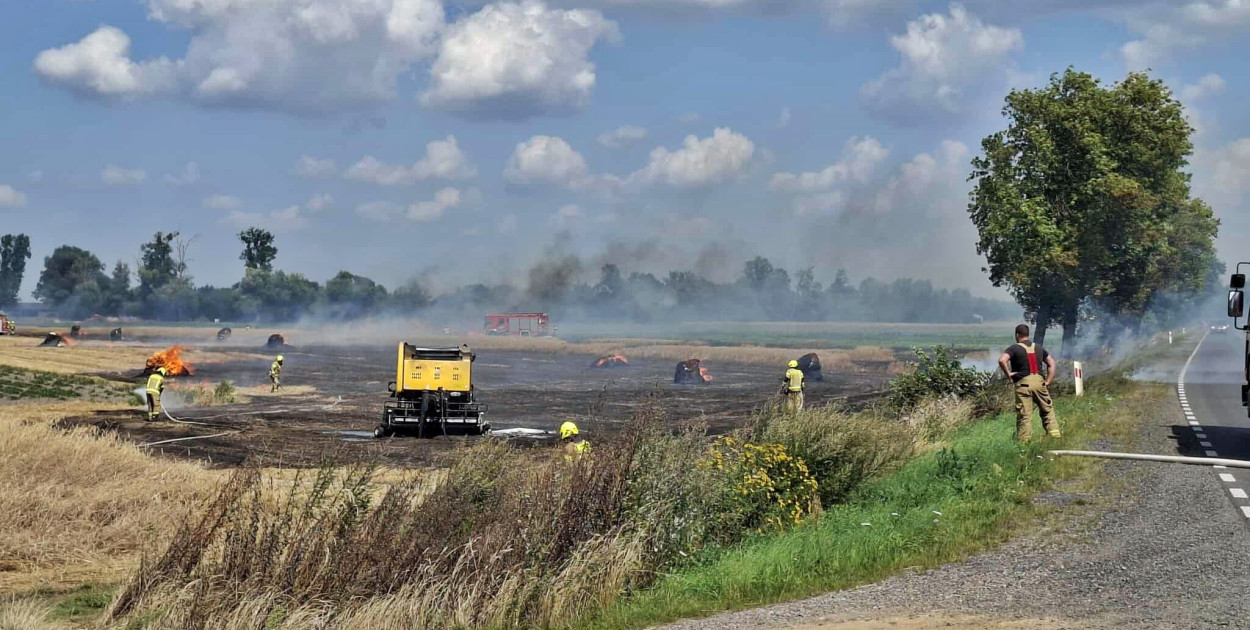 Z miejsca zdarzenia w miejscowości Chociszewo [fot.: OSP KSRG Czerwińsk n/Wisłą]