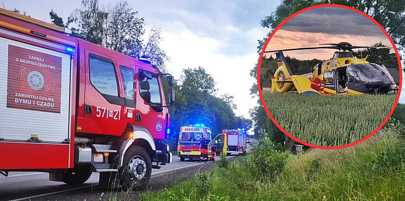 Wypadek podczas prac polowych. Rannego zabrał śmigłowiec LPR - 22844