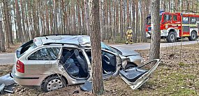 Wypadek w gminie Joniec. Dwie osoby trafiły do szpitala