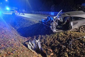 Czołowe zderzenie opla z ciężarówką na ''dziesiątce''. Nie żyje młody kierowca-25034