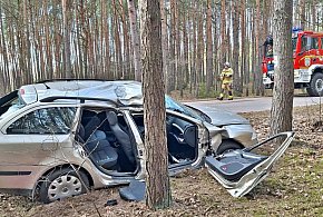Poważny wypadek w gminie Joniec. Pasażerka skody ciężko ranna