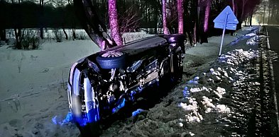 Opel w rowie. Kierowca i pasażer pijani!