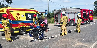 Zderzenie busa z motocyklem na DK62 w Goławinie
