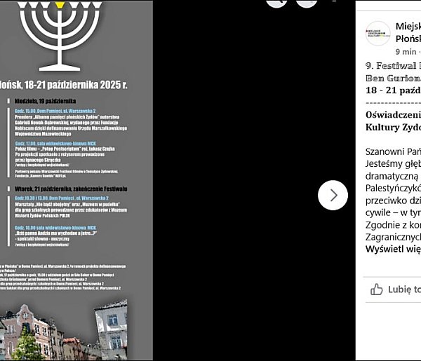 Oświadczenie organizatorów Festiwalu Kultury Żydowskiej w Płońsku -24483