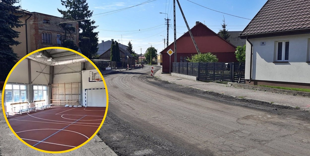 Remont ulicy Warszawskiej w Raciążu - inwestycja, która się opóźnia. Z czerwińskiej nowej hali sportowej uczniowie wciąż nie mogą korzystać, mimo że prace budowlane już zakończono [fot.: archiwum]