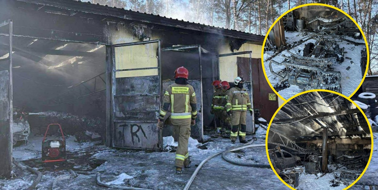Pożar warsztatu samochodowego w gminie Raciąż